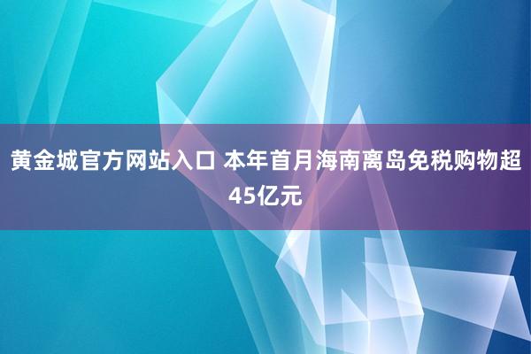 黄金城官方网站入口 本年首月海南离岛免税购物超45亿元