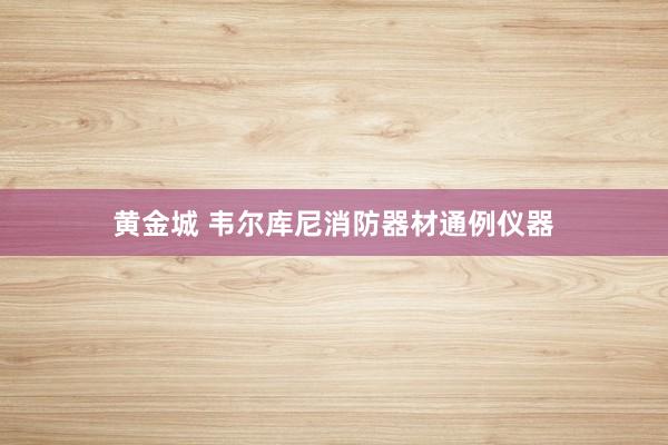 黄金城 韦尔库尼消防器材通例仪器