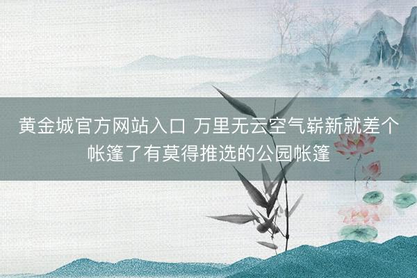 黄金城官方网站入口 万里无云空气崭新就差个帐篷了有莫得推选的公园帐篷
