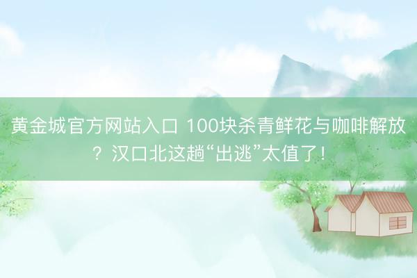 黄金城官方网站入口 100块杀青鲜花与咖啡解放？汉口北这趟“出逃”太值了！
