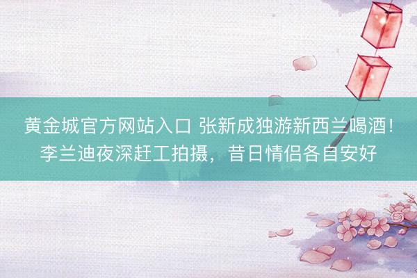 黄金城官方网站入口 张新成独游新西兰喝酒!李兰迪夜深赶工拍摄,昔日情侣各自安好