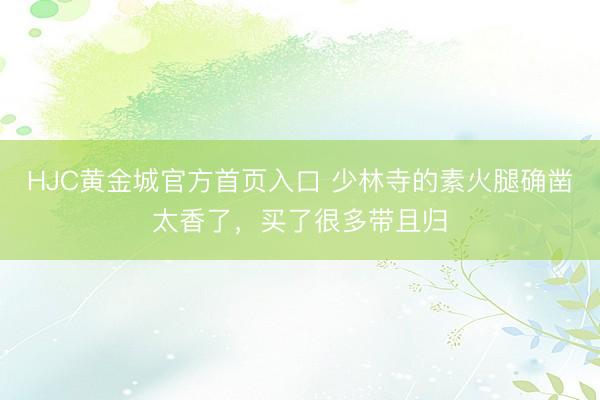 HJC黄金城官方首页入口 少林寺的素火腿确凿太香了,买了很多带且归