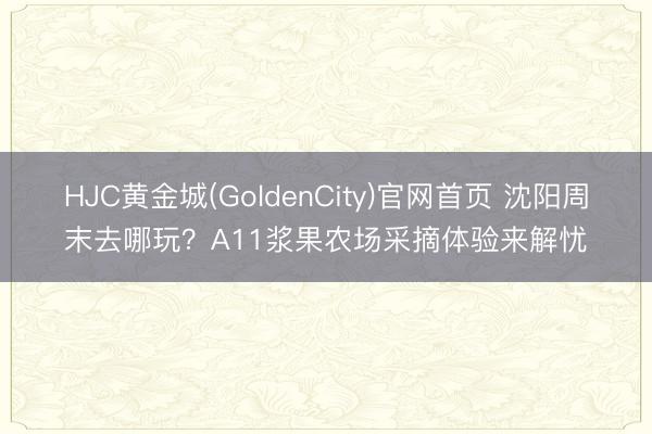 HJC黄金城(GoldenCity)官网首页 沈阳周末去哪玩？A11浆果农场采摘体验来解忧