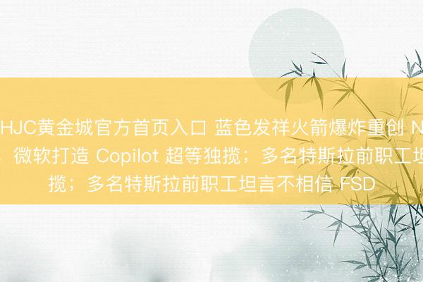 HJC黄金城官方首页入口 蓝色发祥火箭爆炸重创 NASA 登月信营；微软打造 Copilot 超等独揽；多名特斯拉前职工坦言不相信 FSD