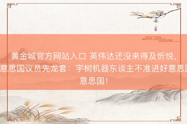 黄金城官方网站入口 英伟达还没来得及忻悦，好意思国议员先龙套：宇树机器东谈主不准进好意思国！