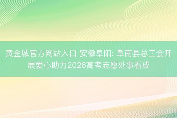 黄金城官方网站入口 安徽阜阳: 阜南县总工会开展爱心助力2026高考志愿处事看成